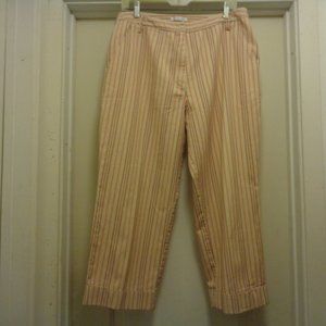GREEK VACATION VILLAGER SPORT LIZ C WARM COLORS COTTONY STRIPES PANTS 14